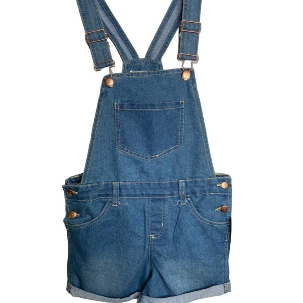 Love Republic‎ Girls Denim Overall Shorts Sz 7/8 NWTS
